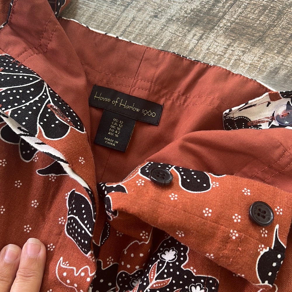 House of Harlow 1960 Floral Jumpsuit in Rust and Black - Picture 4 of 6